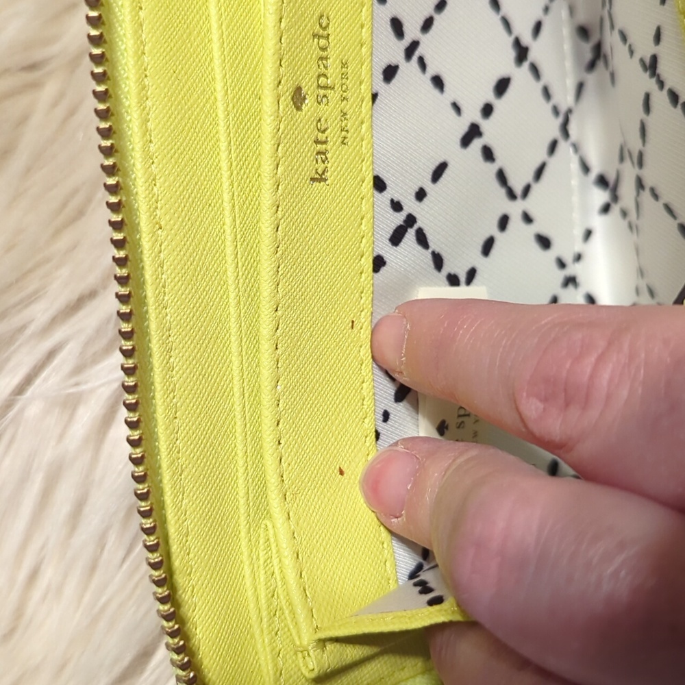 Kate Spade bright yellow zip around wallet - Picture 7 of 7